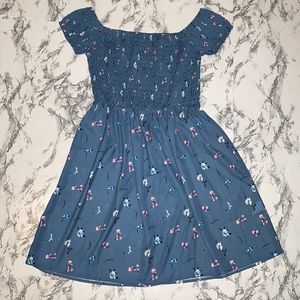 NWT Simplee Blue Off Shoulder Mini Dress